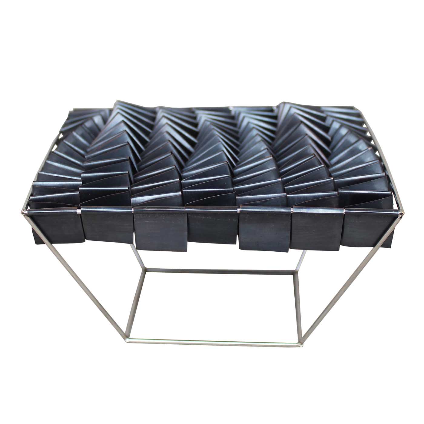 Fluid Form Constructed in Oxidised Copper and Steel